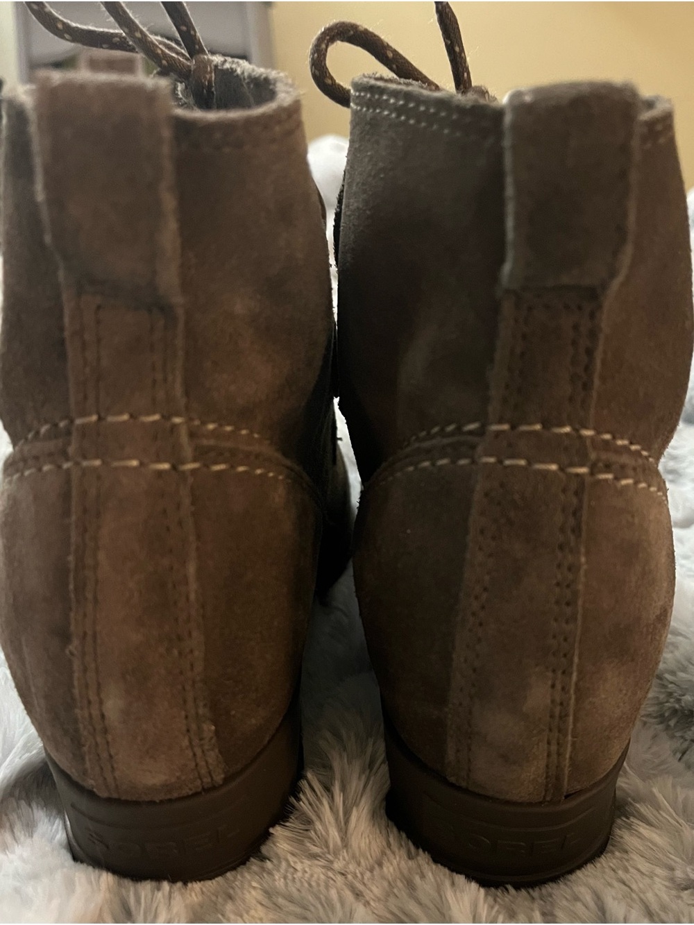 Sorel Brown Suede Lace-Up Ankle Boots - Picture 5 of 5